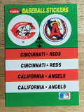 1988 Fleer Team Stickers #19 Cincinnati Reds/California Angles/Stadium variation