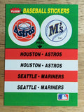 1988 Fleer Team Stickers #29 Houston Astros/Seattle Mariners/Stadium variation