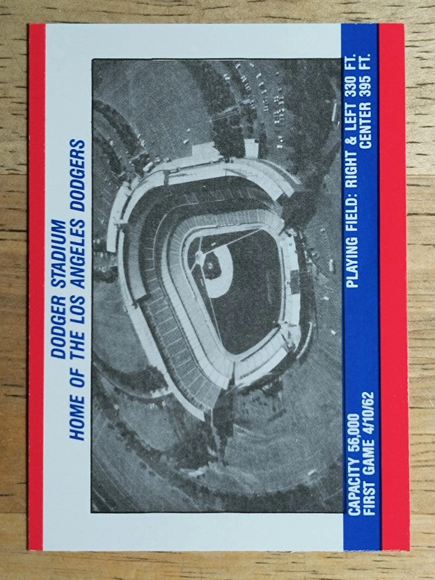1988 Fleer Team Stickers #34 Los Angeles Dodgers/Logo/Stadium up side down
