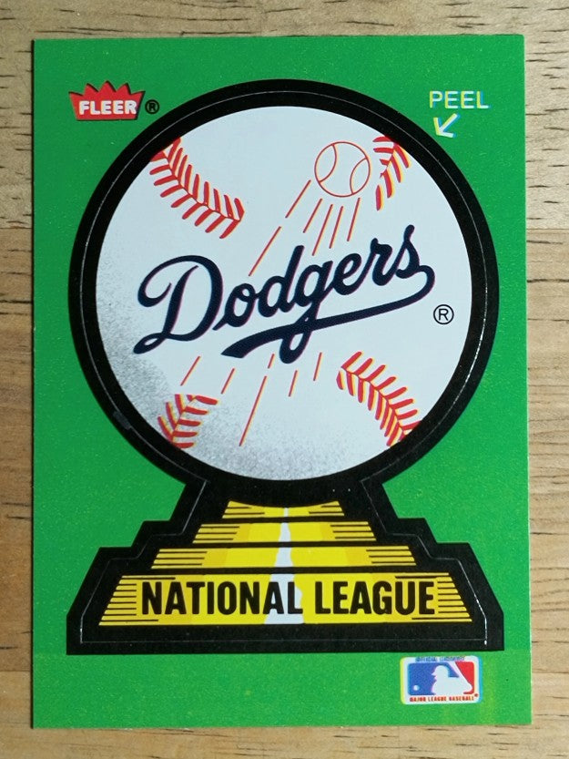 1988 Fleer Team Stickers #34 Los Angeles Dodgers/Logo/Stadium up side down