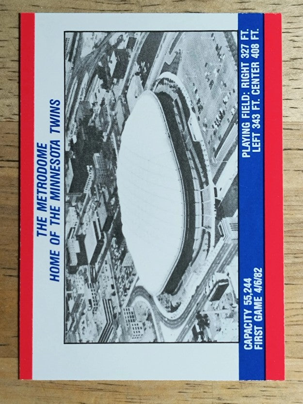 1988 Fleer Team Stickers #42 Minnesota Twins/Logo/Red stitch/First game 4/6/82