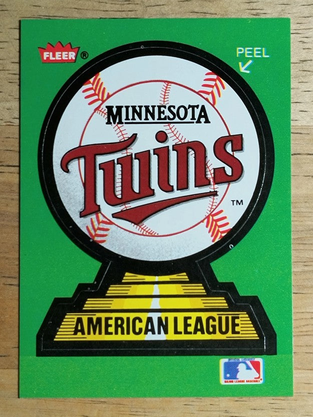 1988 Fleer Team Stickers #42 Minnesota Twins/Logo/Red stitch/First game 4/6/82
