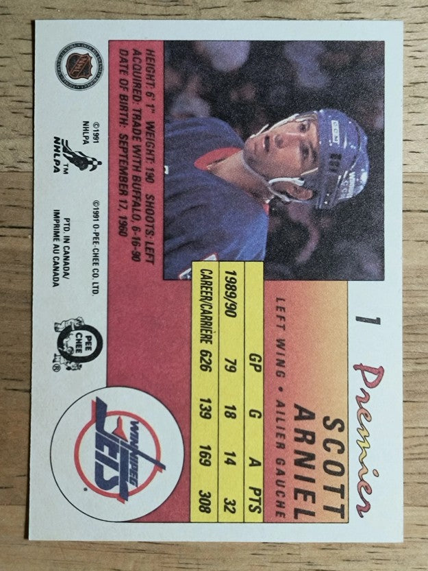 1990-91 OPC Premier #1 Scott Arniel