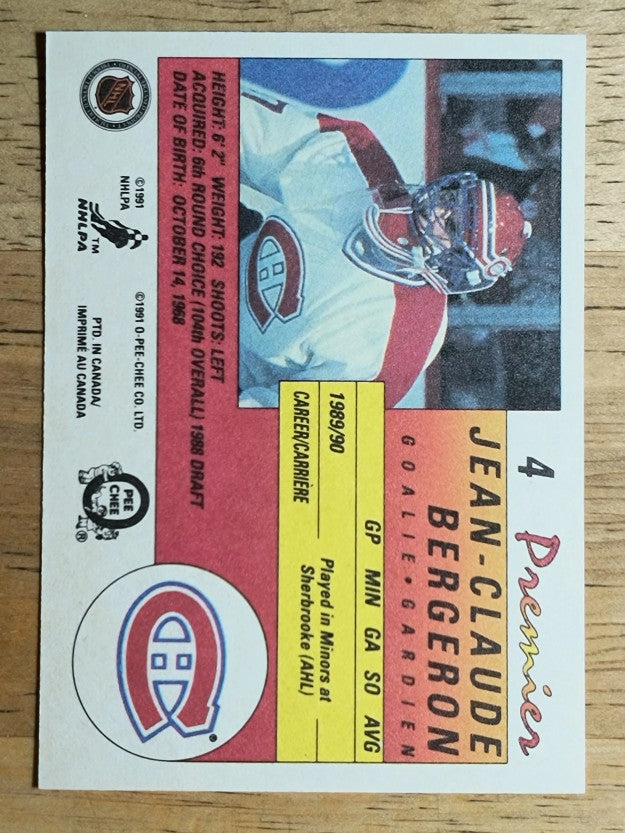 1990-91 OPC Premier #4 Jean-Claude Bergeron RC