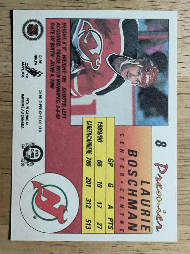1990-91 OPC Premier #8 Laurie Boschman