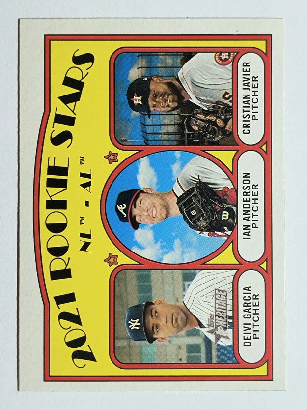 2021 Topps Heritage #325 Ian Anderson RC/Deivi Garcia RC/Cristian Javier RC