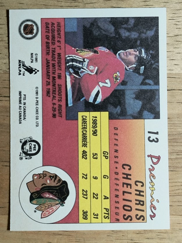 1990-91 OPC Premier #13 Chris Chelios
