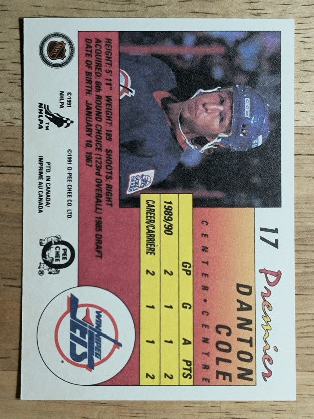 1990-91 OPC Premier #17 Danton Cole RC