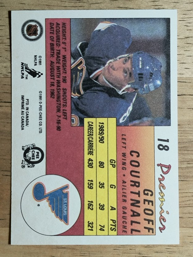 1990-91 OPC Premier #18 Geoff Courtnall