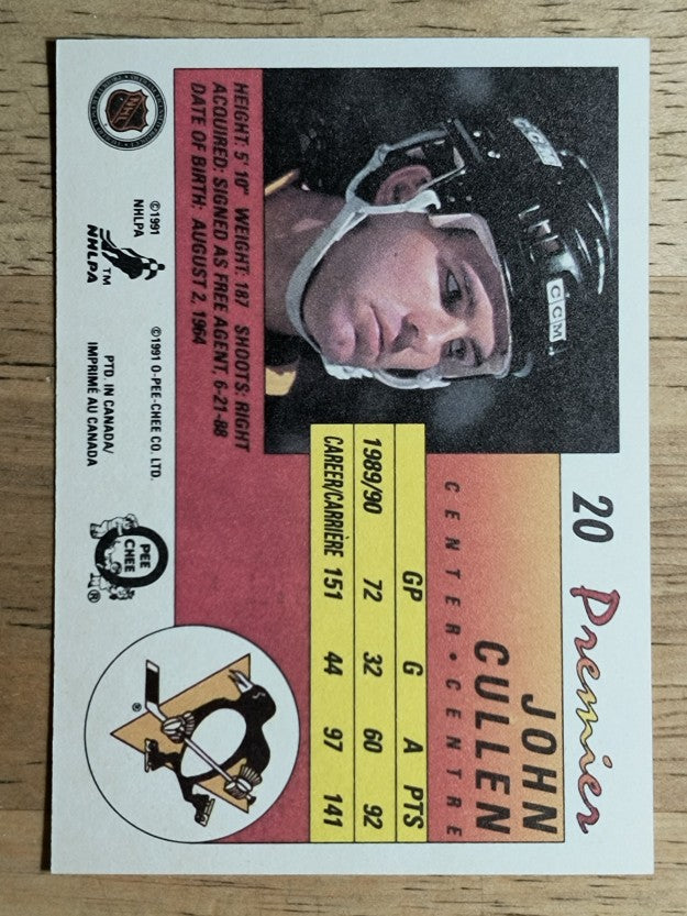 1990-91 OPC Premier #20 John Cullen