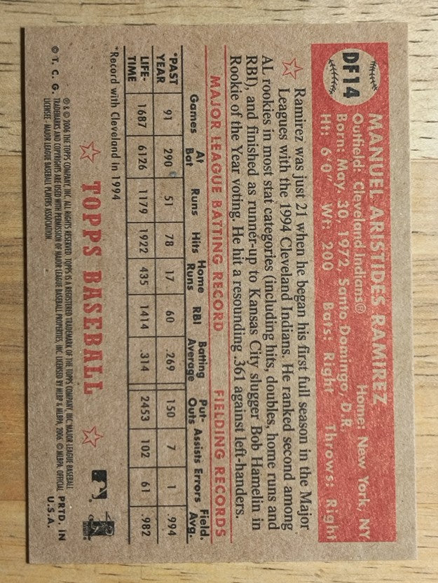 2006 Topps '52 Debut Flashbacks #DF14 Manny Ramirez
