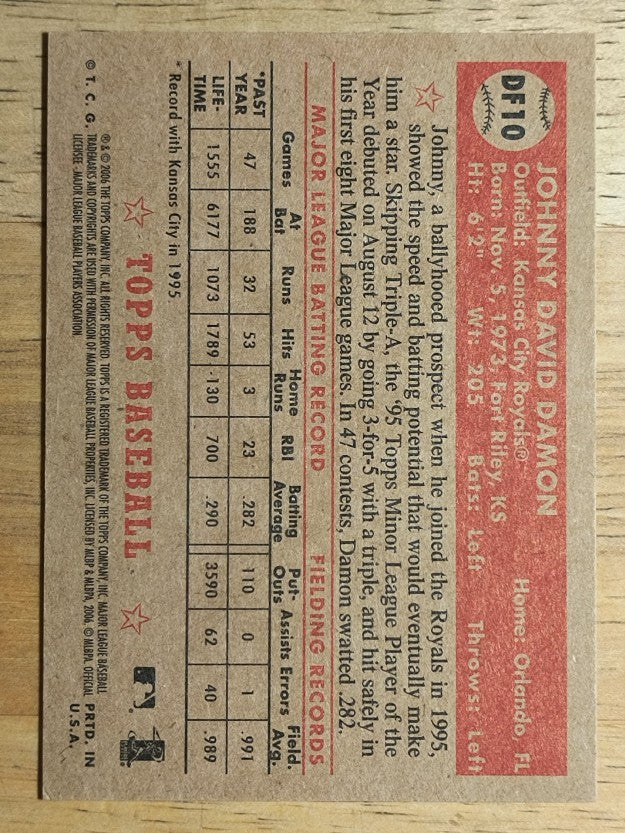 2006 Topps '52 Debut Flashbacks #DF10 Johnny Damon