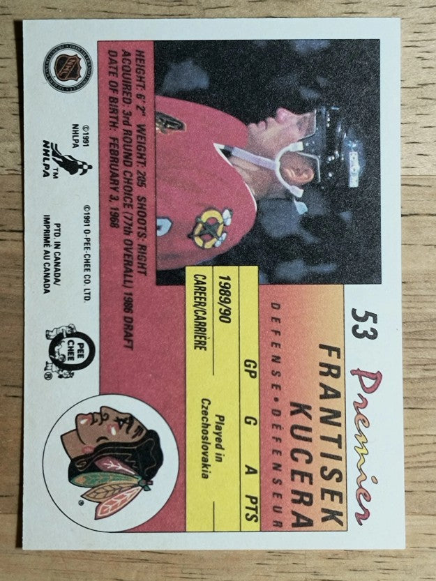 1990-91 OPC Premier #53 Frantisek Kucera RC