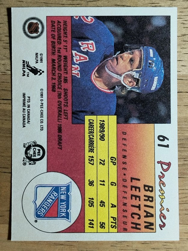 1990-91 OPC Premier #61 Brian Leetch