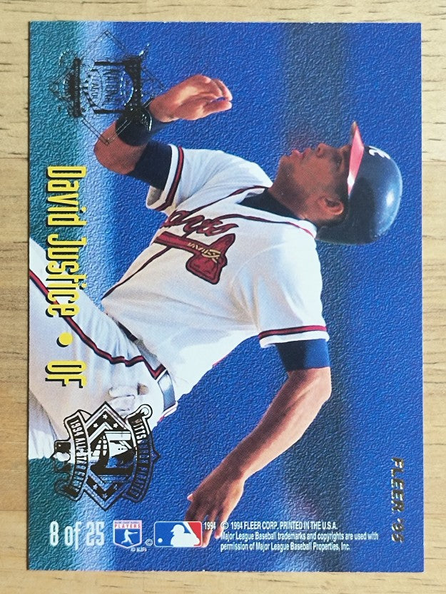 1995 Fleer All-Stars #8 Kirby Puckett/David Justice
