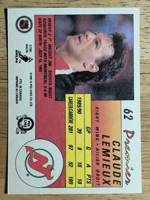 1990-91 OPC Premier #62 Claude Lemieux