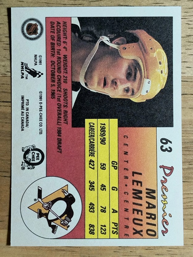 1990-91 OPC Premier #63 Mario Lemieux