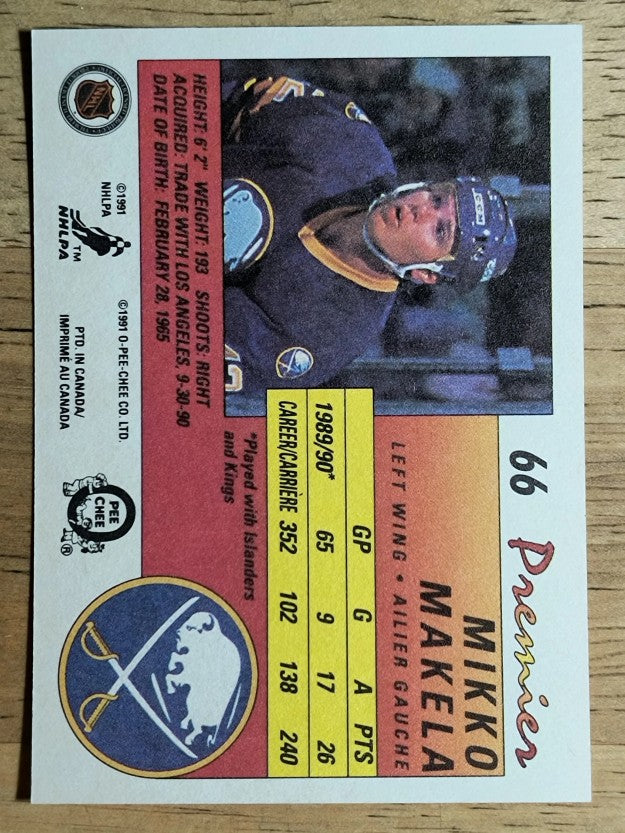 1990-91 OPC Premier #66 Mikko Makela