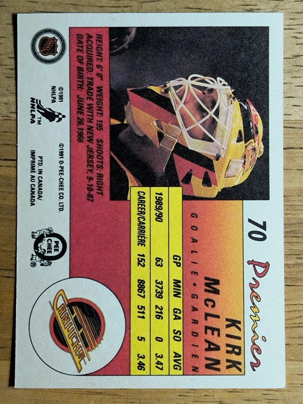 1990-91 OPC Premier #70 Kirk McLean