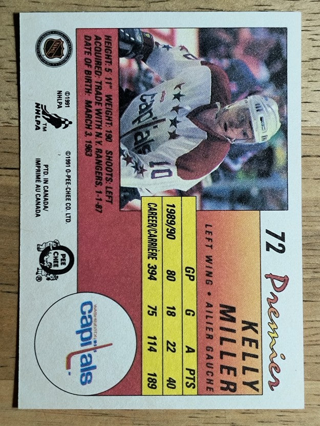 1990-91 OPC Premier #72 Kelly Miller