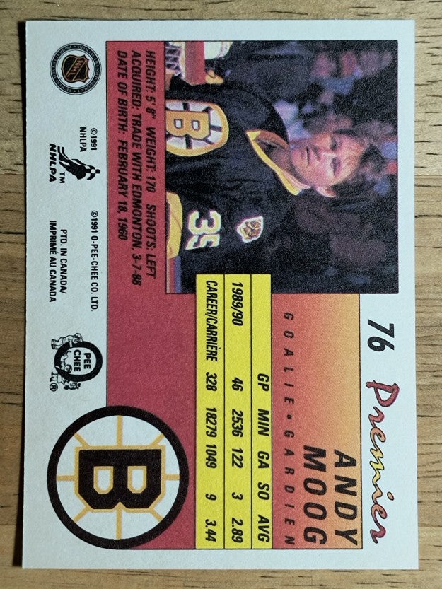 1990-91 OPC Premier #76 Andy Moog