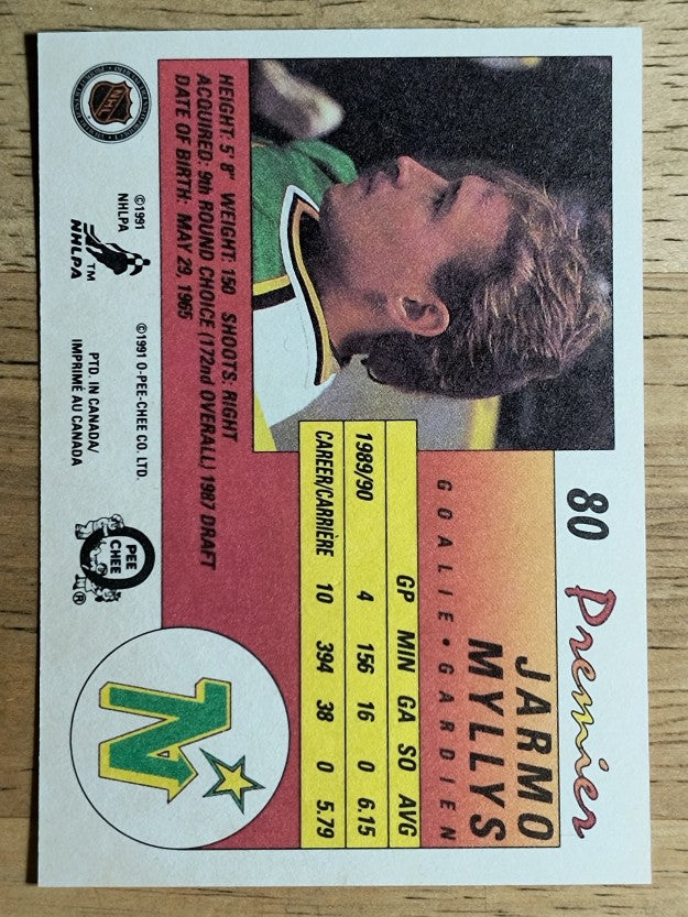 1990-91 OPC Premier #80 Jarmo Myllys RC