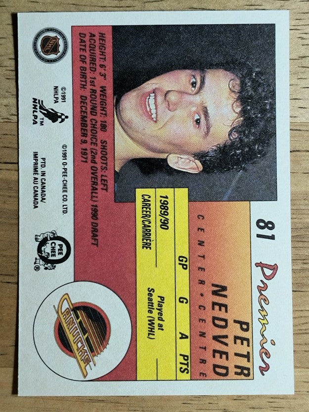 1990-91 OPC Premier #81 Petr Nedved RC
