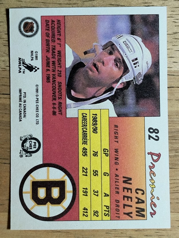 1990-91 OPC Premier #82 Cam Neely