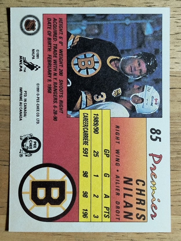 1990-91 OPC Premier #85 Chris Nilan