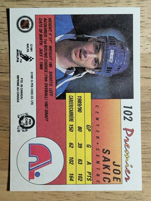 1990-91 OPC Premier #102 Joe Sakic