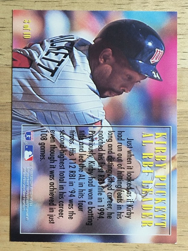 1995 Fleer League Leaders #3 Kirby Puckett