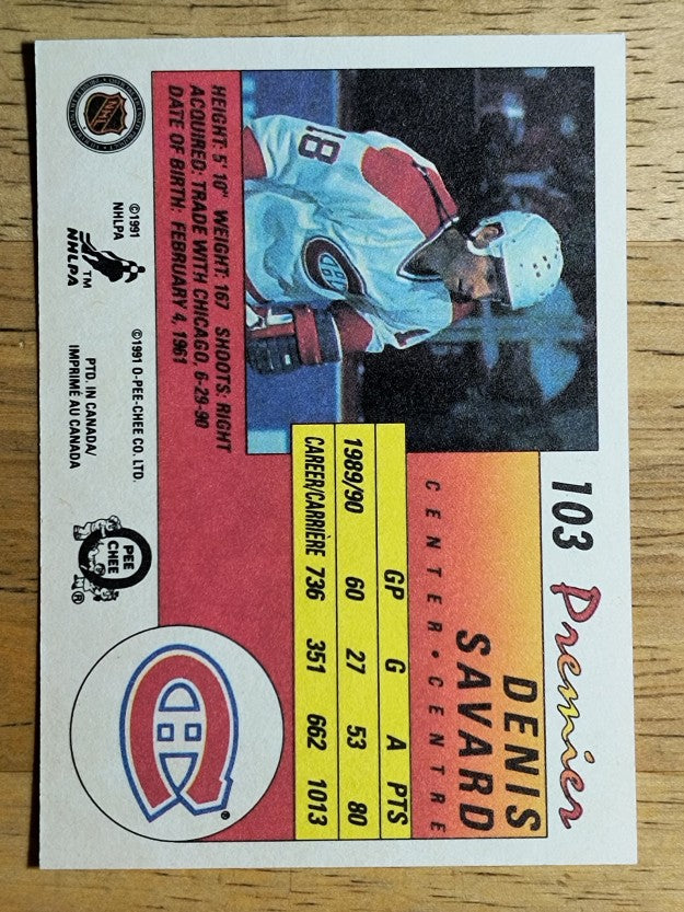 1990-91 OPC Premier #103 Denis Savard