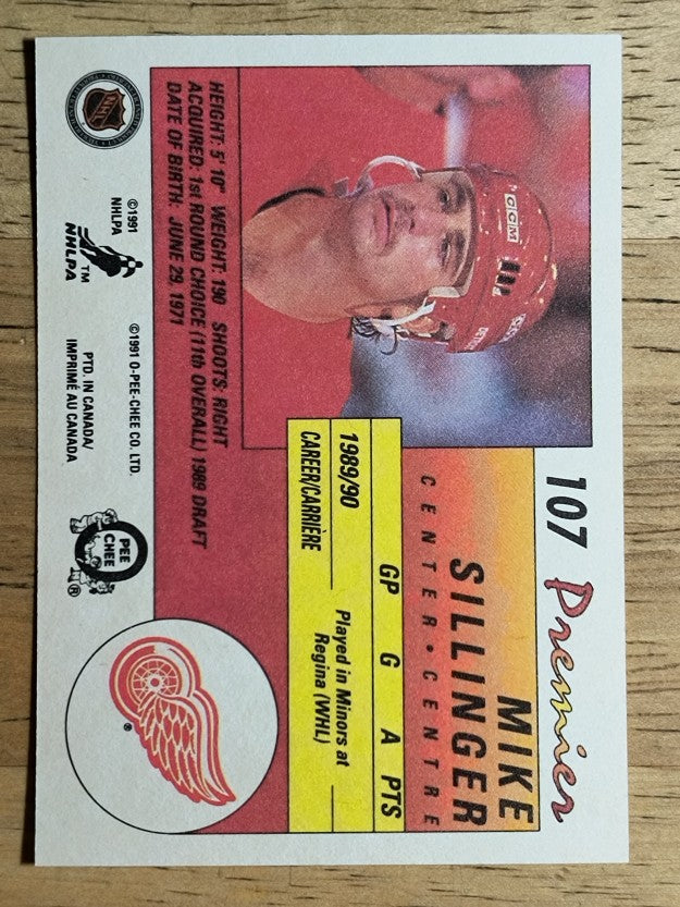 1990-91 OPC Premier #107 Mike Sillinger RC