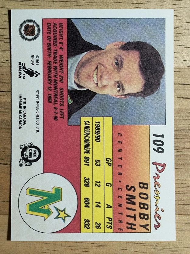1990-91 OPC Premier #109 Bobby Smith
