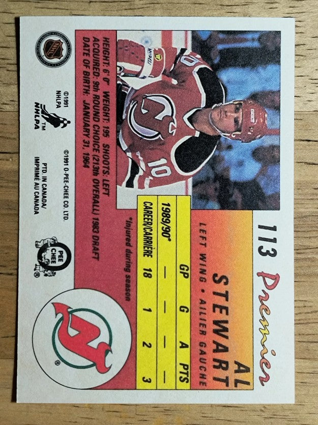 1990-91 OPC Premier #113 Alan Stewart RC