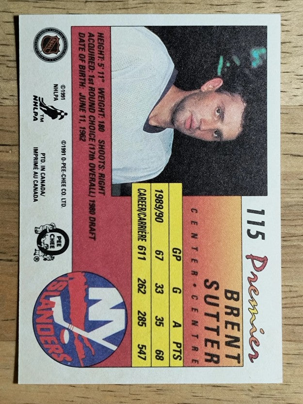 1990-91 OPC Premier #115 Brent Sutter