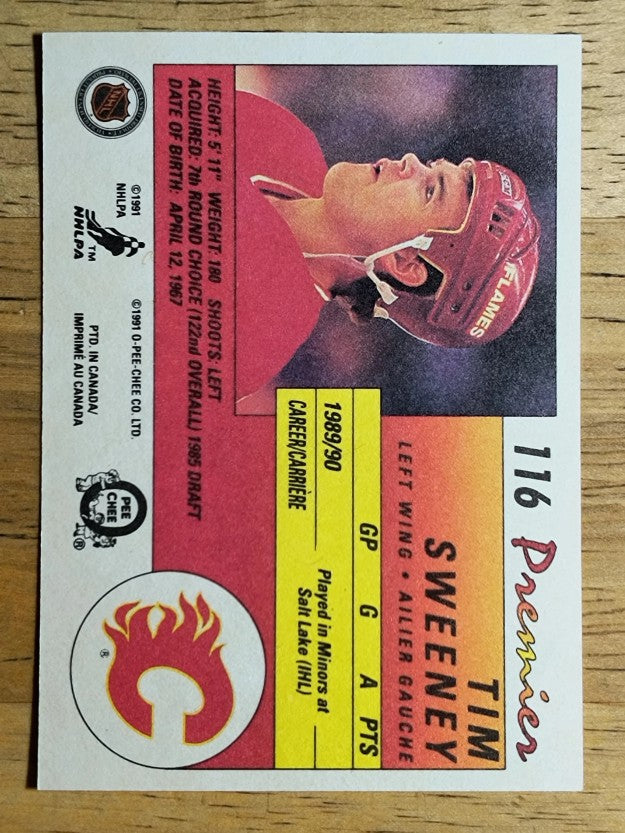 1990-91 OPC Premier #116 Tim Sweeney RC