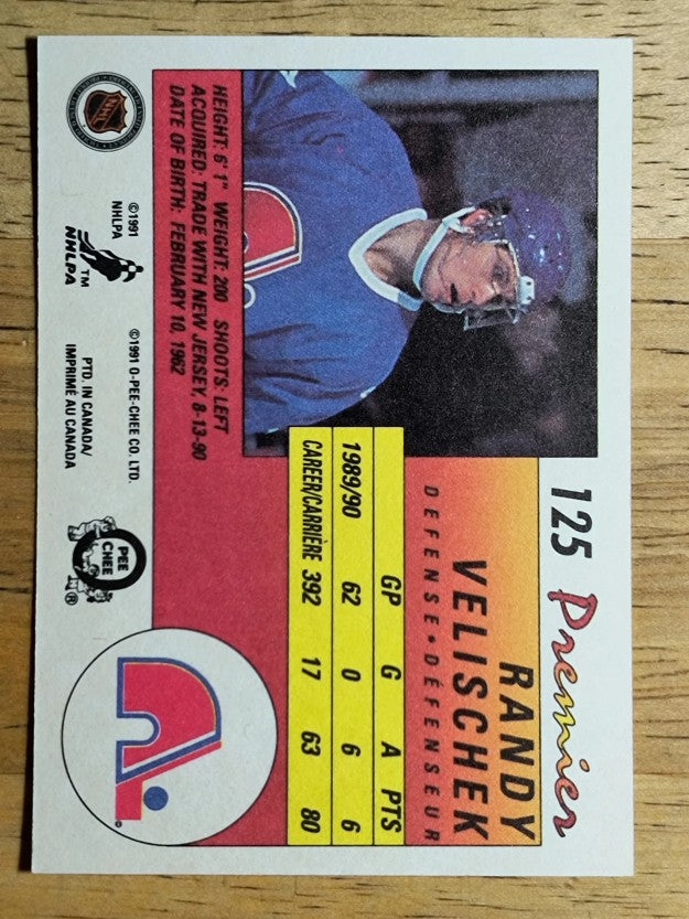 1990-91 OPC Premier #125 Randy Velischek