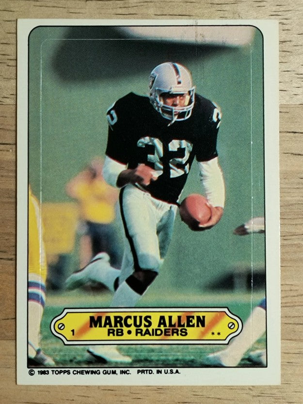1983 Topps Sticker Inserts #1 Marcus Allen