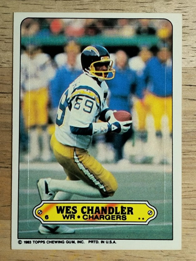 1983 Topps Sticker Inserts #6 Wes Chandler