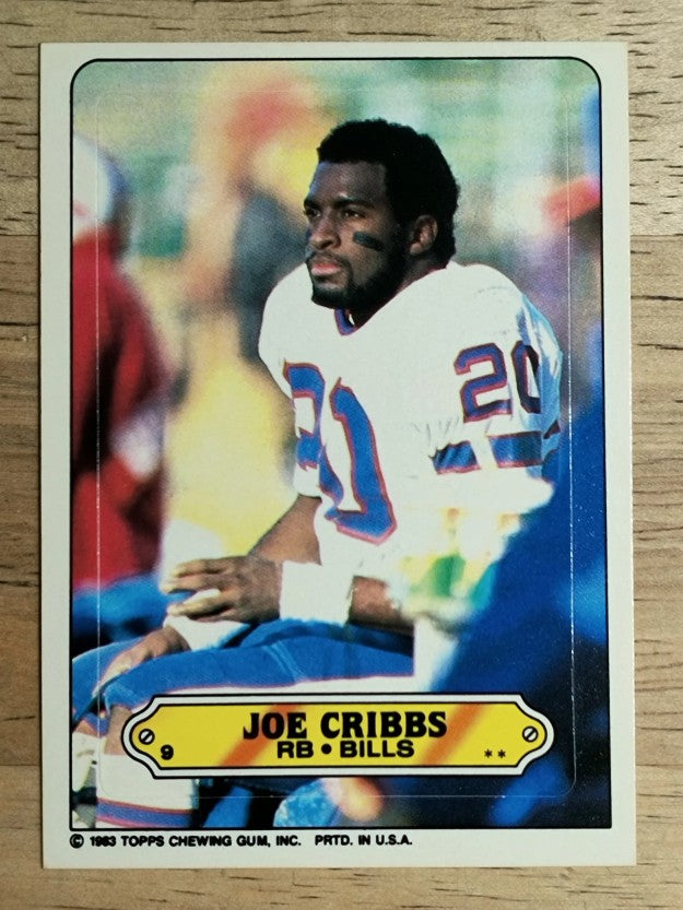 1983 Topps Sticker Inserts #9 Joe Cribbs