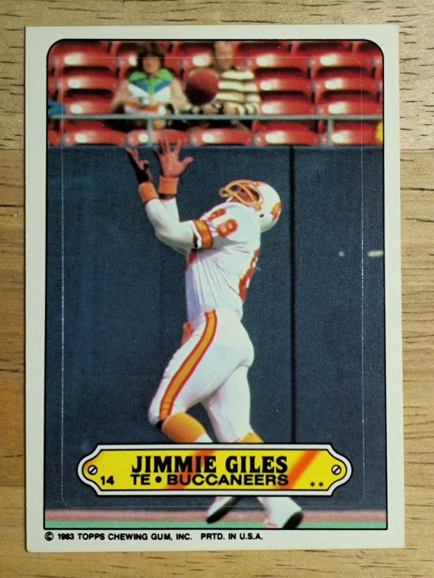 1983 Topps Sticker Inserts #14 Jimmie Giles