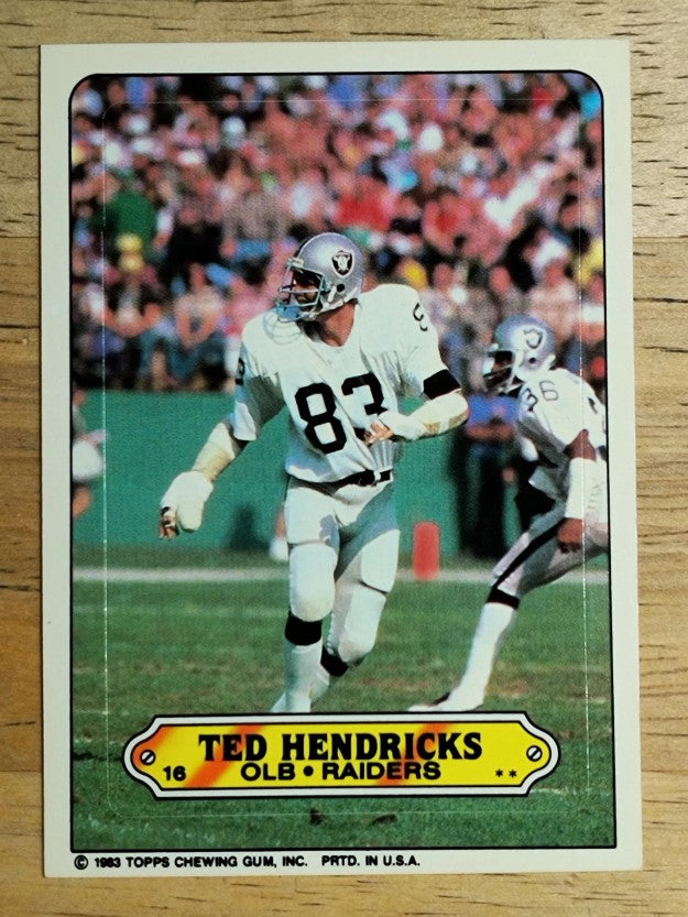 1983 Topps Sticker Inserts #16 Ted Hendricks