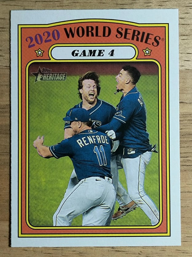 2021 Topps Heritage #28 Game 4 World Series HL