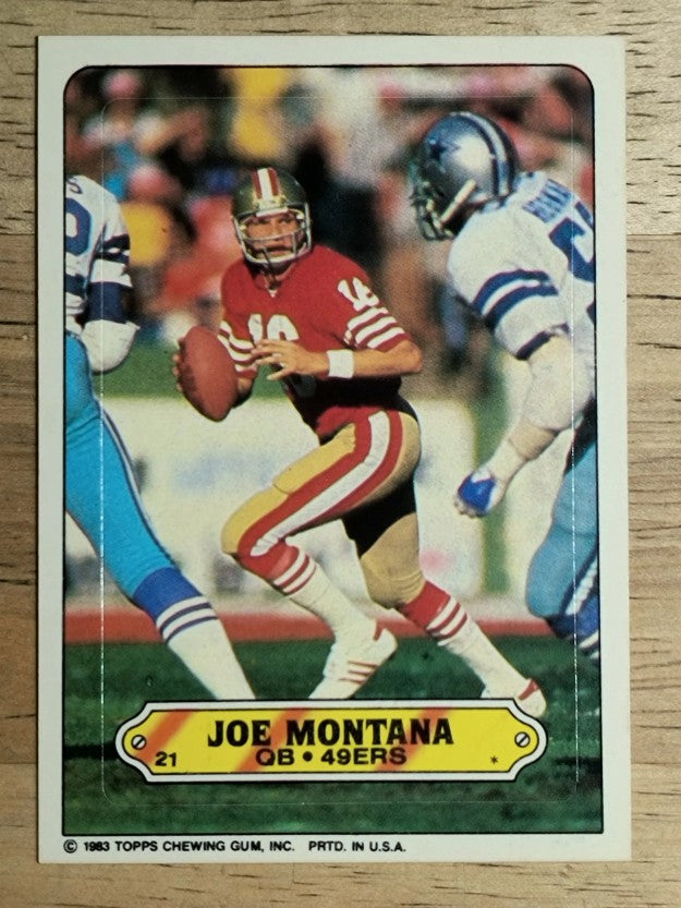 1983 Topps Sticker Inserts #21 Joe Montana