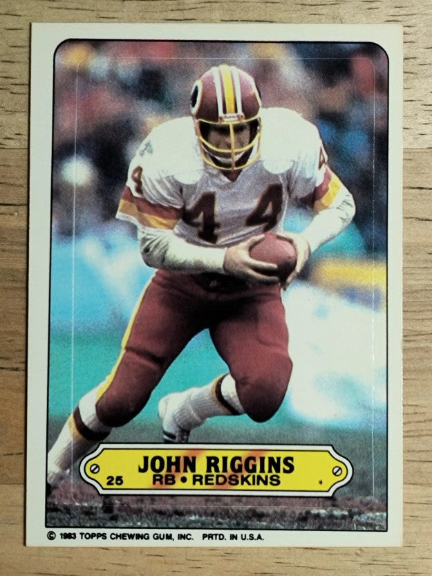 1983 Topps Sticker Inserts #25 John Riggins