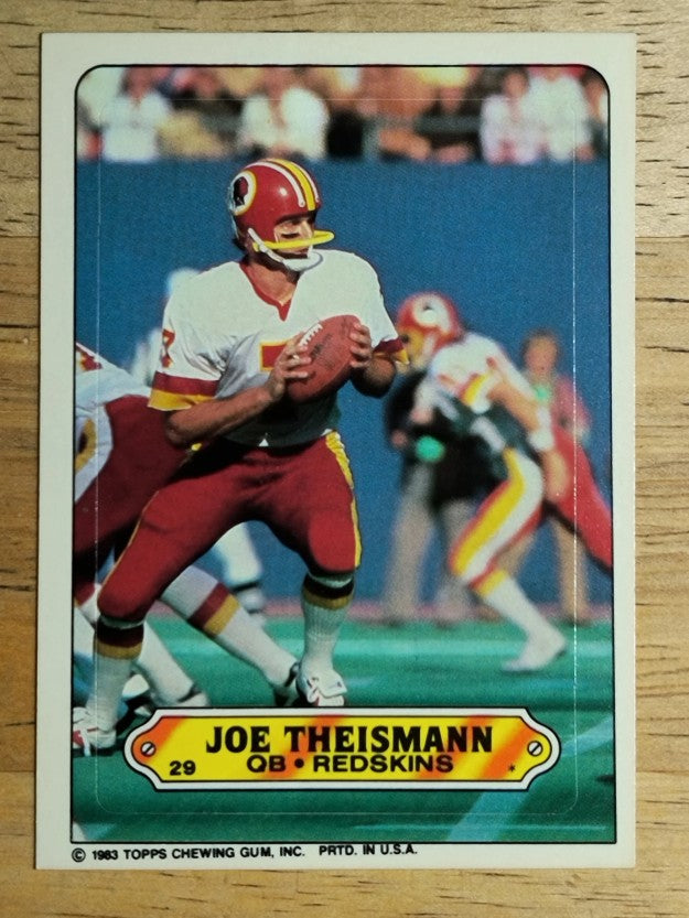 1983 Topps Sticker Inserts #29 Joe Theismann