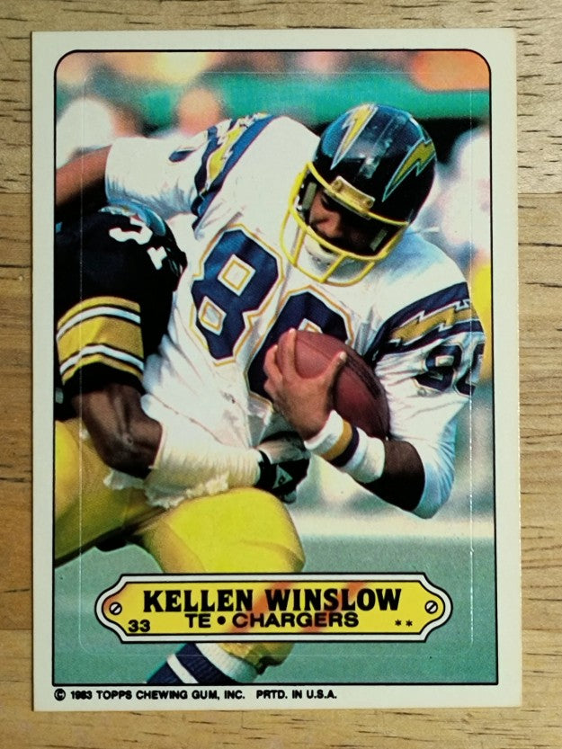 1983 Topps Sticker Inserts #33 Kellen Winslow