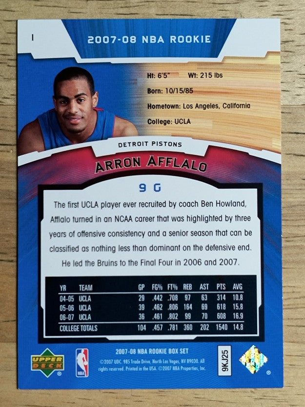 2007-08 Upper Deck NBA Rookie Box Set #1 Arron Afflalo