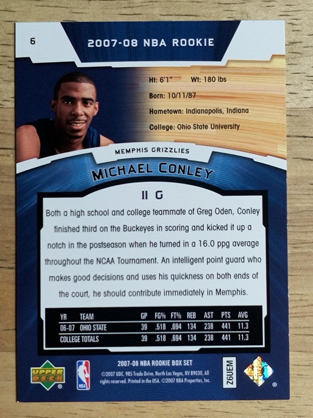 2007-08 Upper Deck NBA Rookie Box Set #6 Mike Conley Jr.